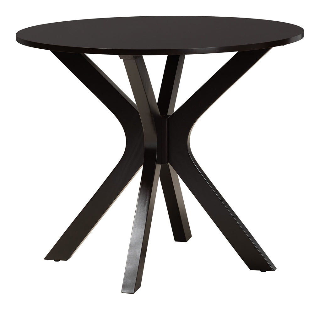 Asli Modern Espresso Brown Faux Leather and Wood 5-Piece Dining Set