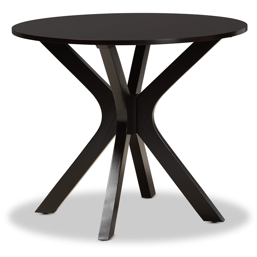 Jeane Modern and Contemporary Dark Brown Faux Leather Upholstered and Dark Brown Finished Wood 5-Piece Dining Set