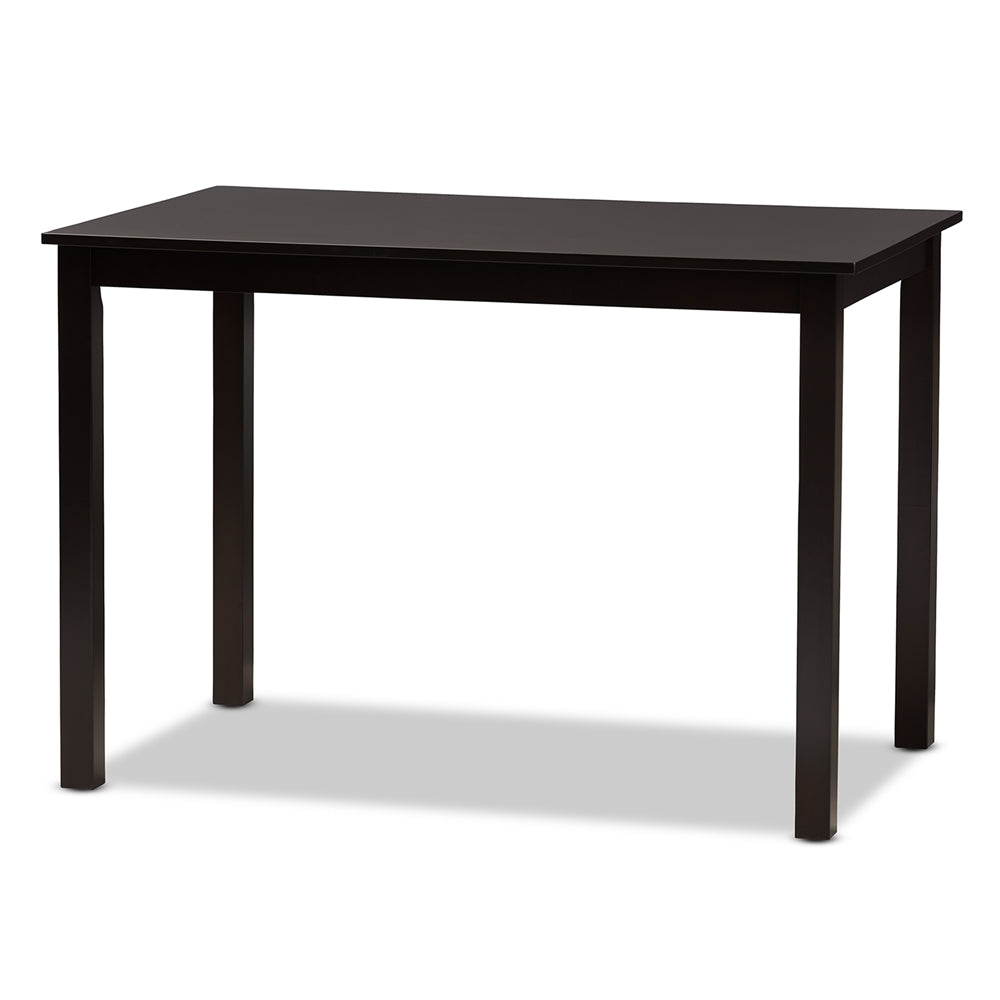 Thea Modern and Contemporary Dark Brown Faux Leather Upholstered 5-Piece Dining Set