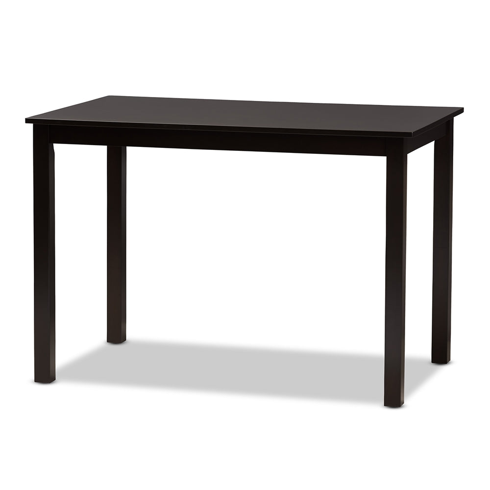Evelyn Modern and Contemporary Beige Faux Leather Upholstered and Dark Brown Finished 5-Piece Dining Set