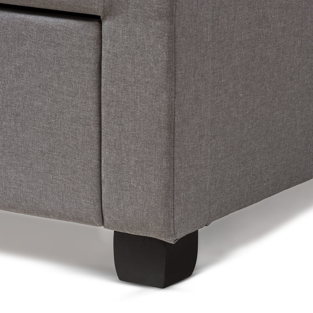 Tibault Grey Fabric Upholstered Queen Size Storage Bed