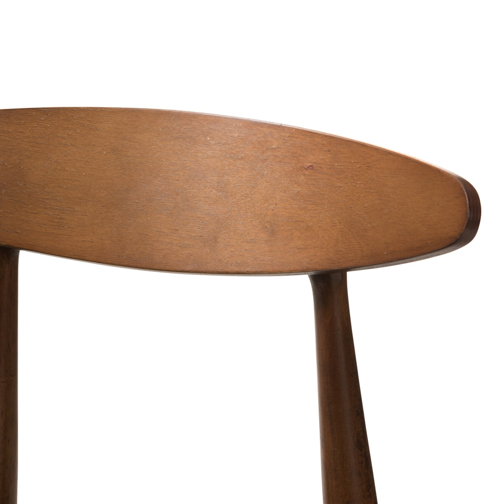 Flora Mid-Century Modern Black Faux Leather Upholstered Walnut Finished Counter Stool (Set of 2)