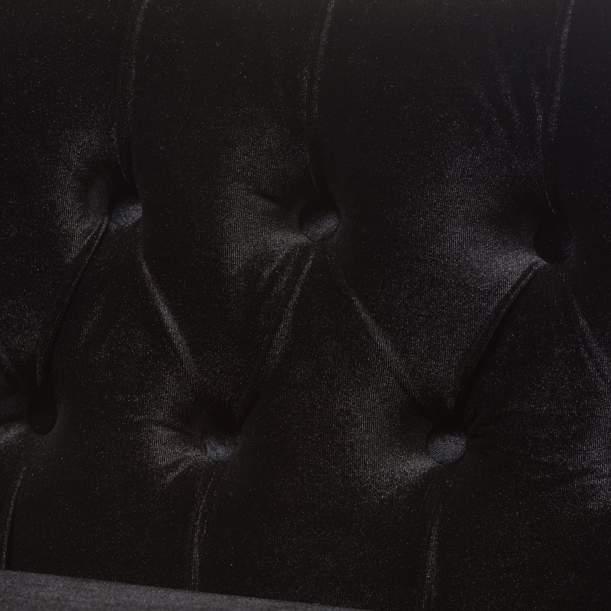 Flax Victorian Style Contemporary Black Velvet Fabric Upholstered 2-seater Loveseat