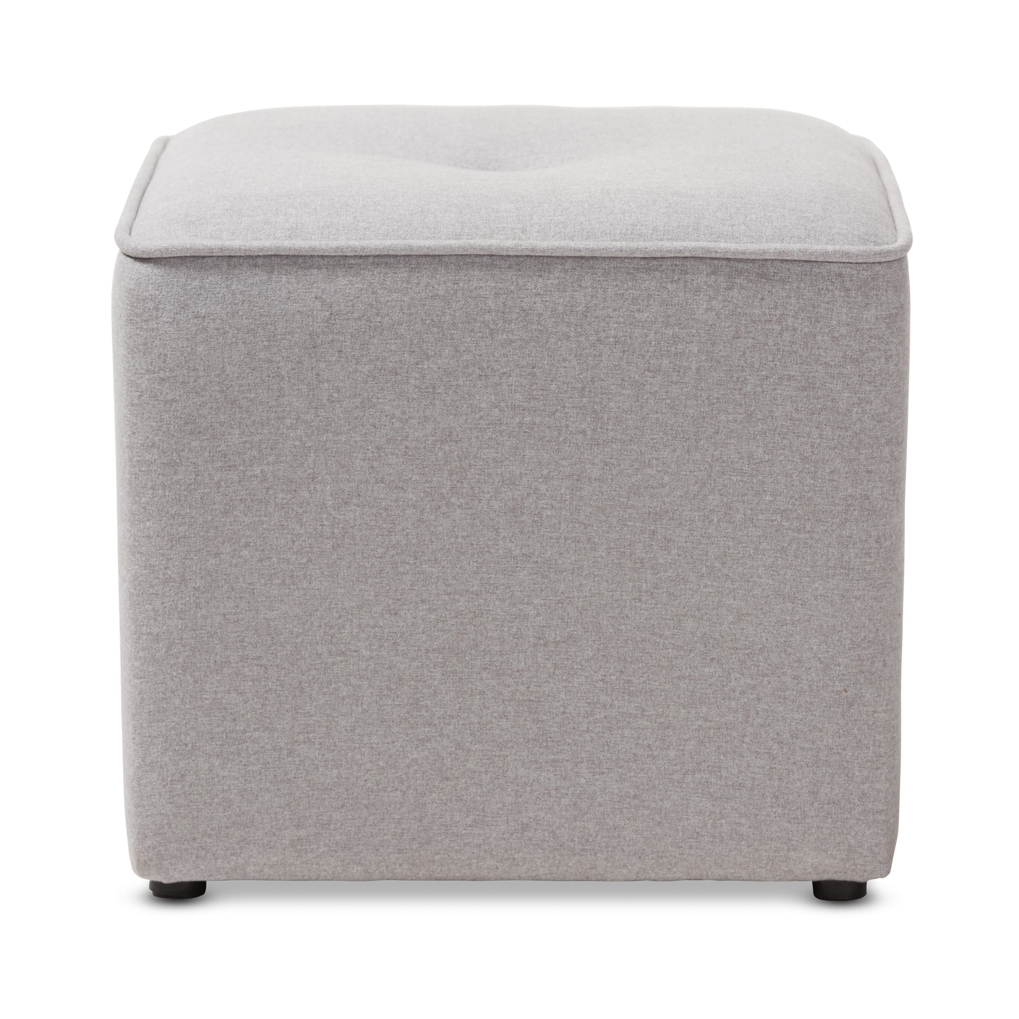 Corinne Modern and Contemporary Light Grey Fabric Upholstered Ottoman