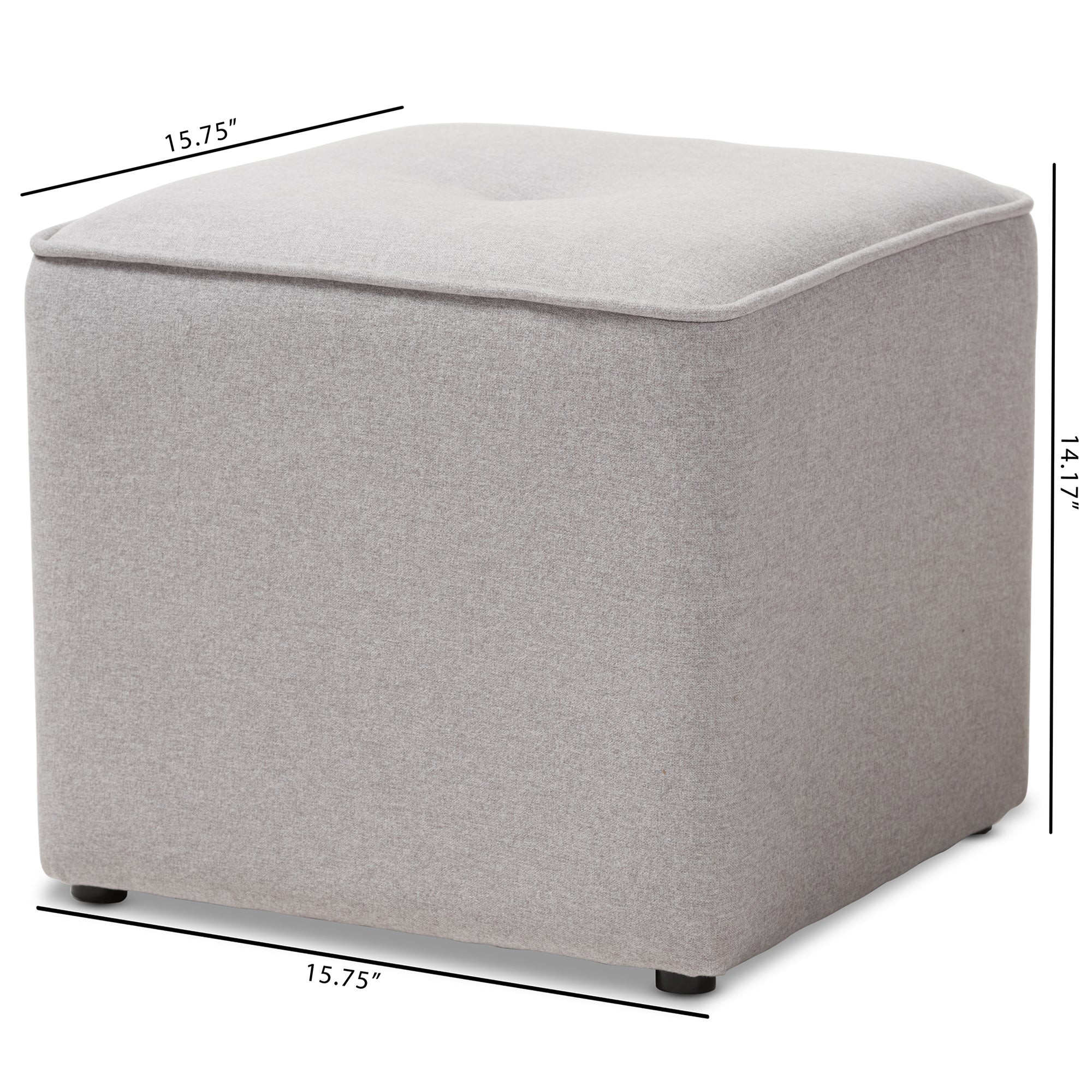 Corinne Modern and Contemporary Light Grey Fabric Upholstered Ottoman