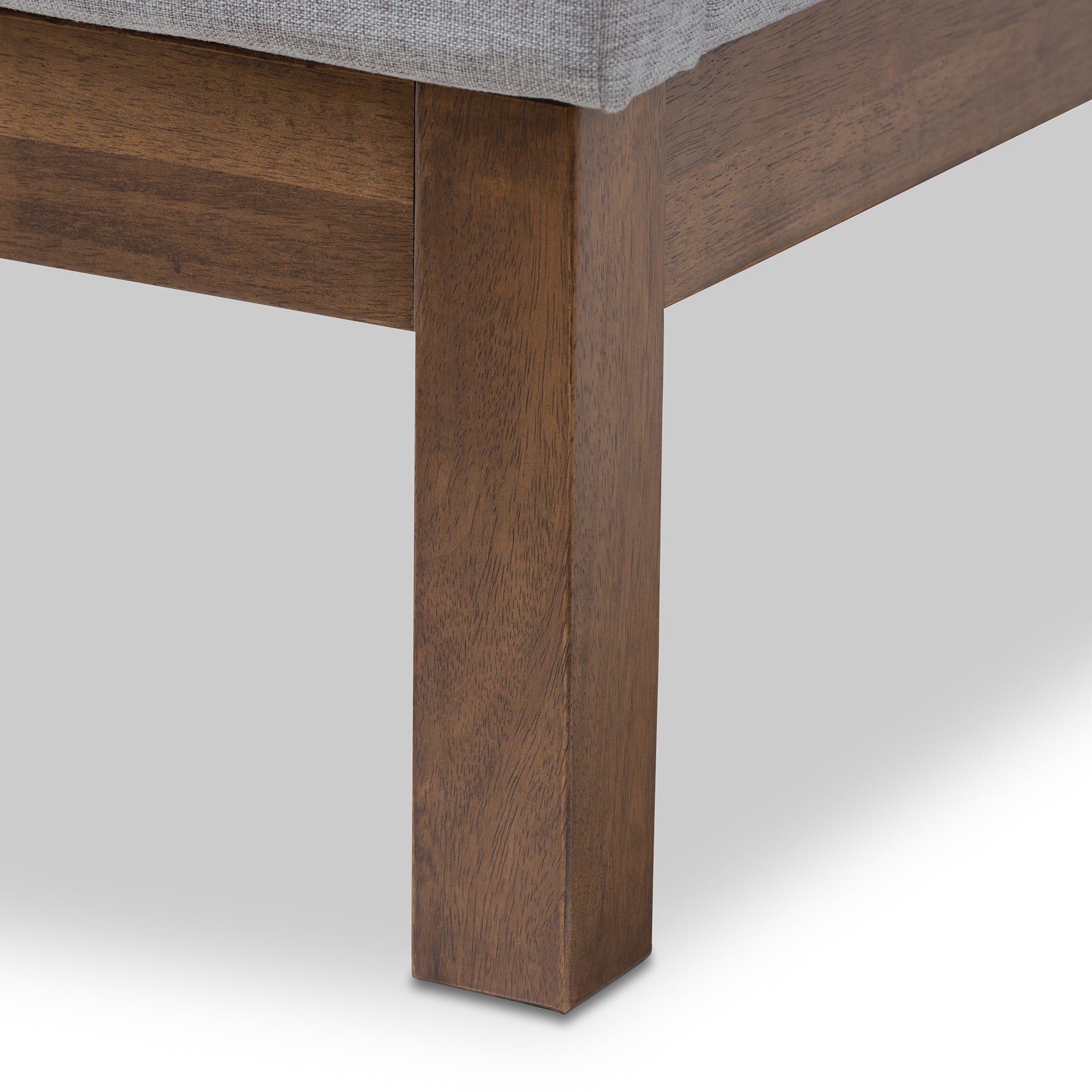 Louvain Modern and Contemporary Greyish Beige Fabric Upholstered Walnut-Finished Twin Sized Platform Bed