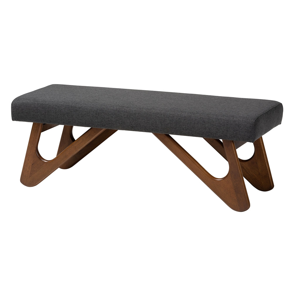 Sinclaire Mid-Century Modern Transitional Dark Grey Fabric Upholstered Queen Size 2-Piece Bedroom Set