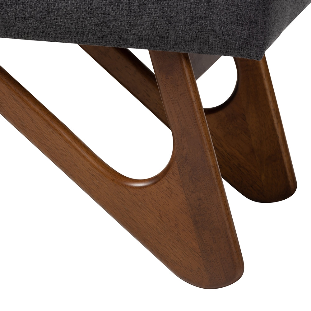 Sinclaire Mid-Century Modern Transitional Dark Grey Fabric Upholstered Queen Size 2-Piece Bedroom Set