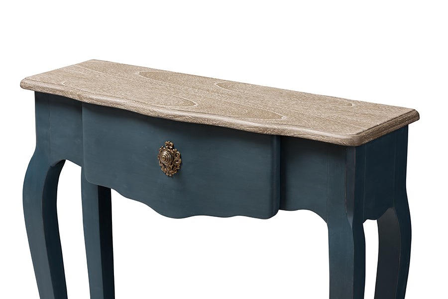 Mazarine Classic and Provincial Blue Spruce Finished Console Table