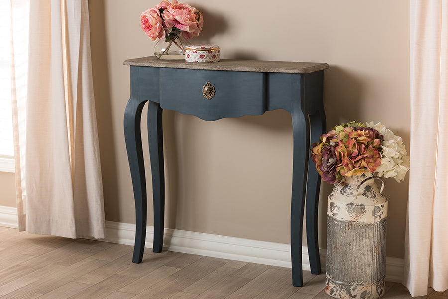 Mazarine Classic and Provincial Blue Spruce Finished Console Table