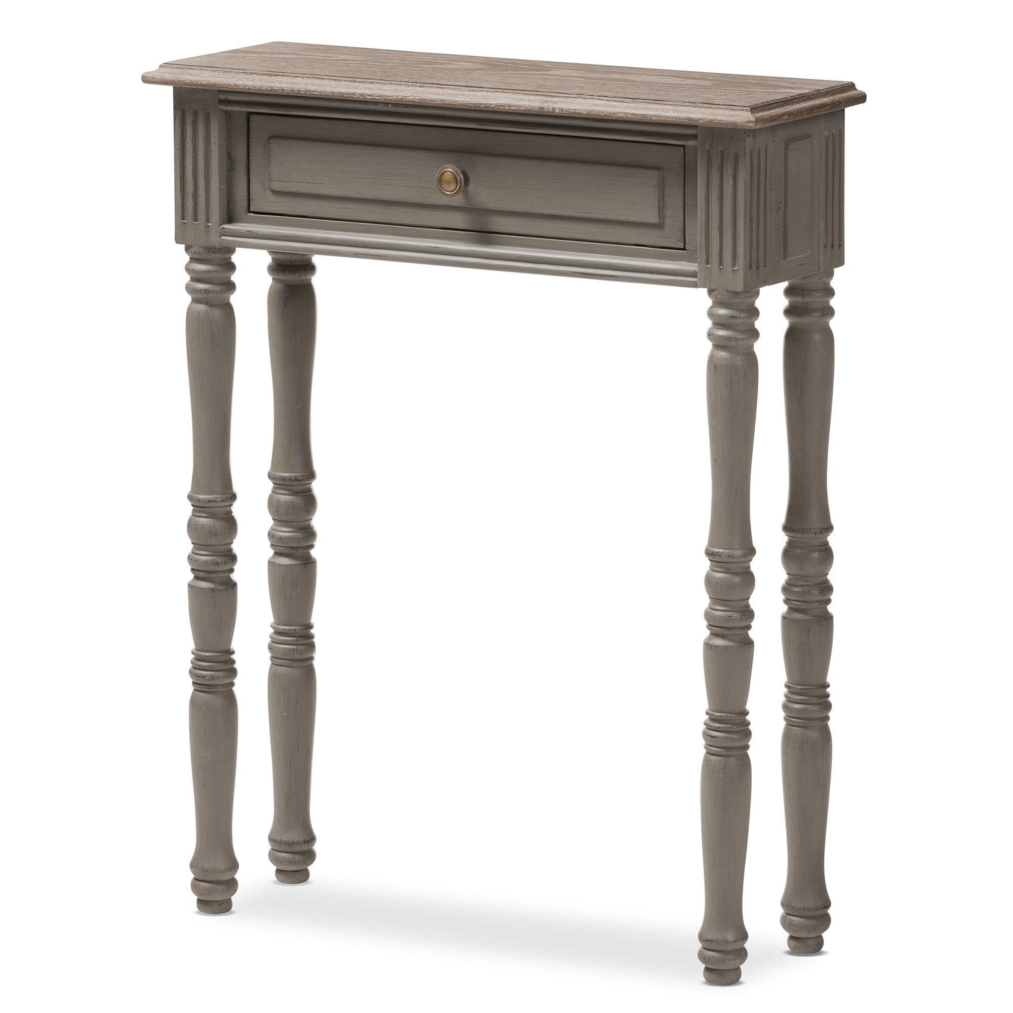 Noemie Country Cottage Farmhouse Brown Finished 1-Drawer Console Table
