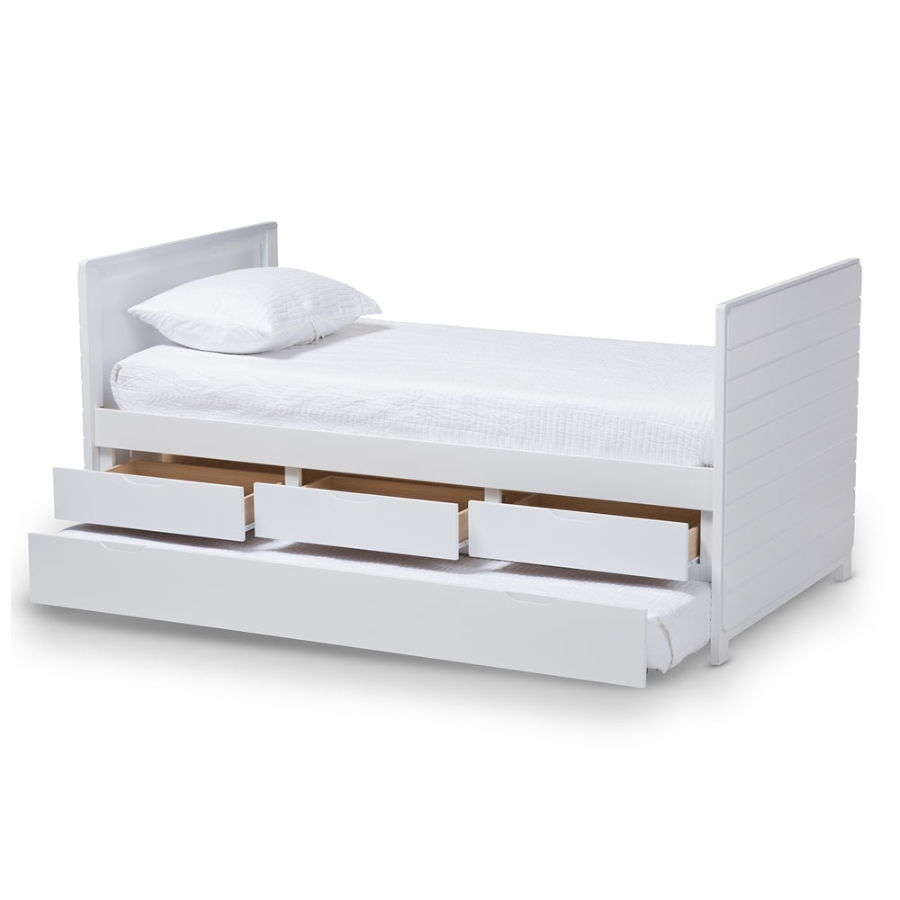 Linna Walnut Brown-Finished Daybed With Trundle