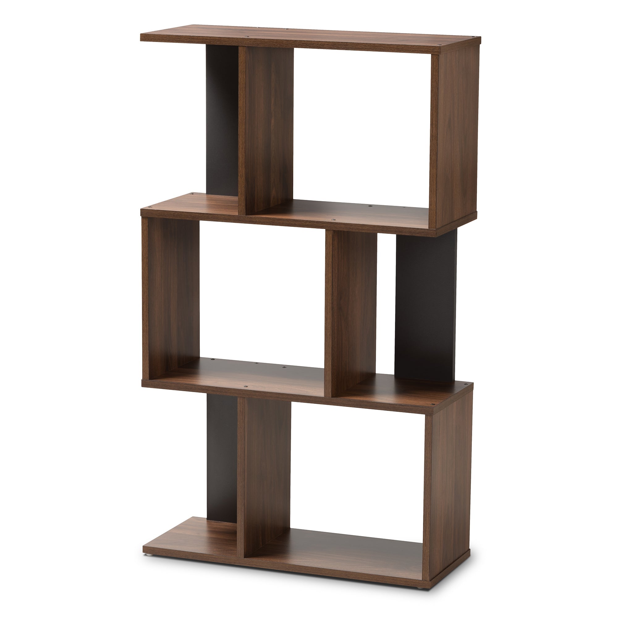 Legende Modern and Contemporary Brown and Dark Grey Finished Display Bookcase