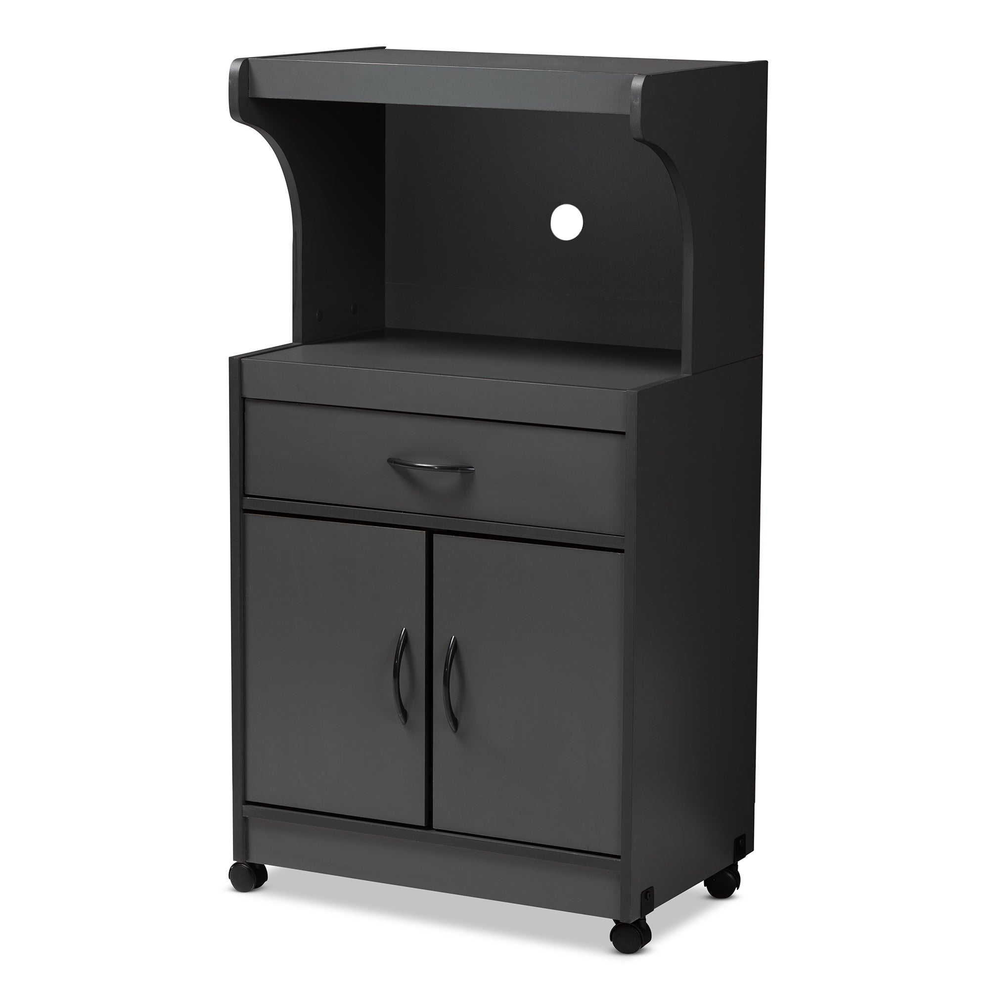 Tannis Modern and Contemporary Dark Grey Finished Kitchen Cabinet