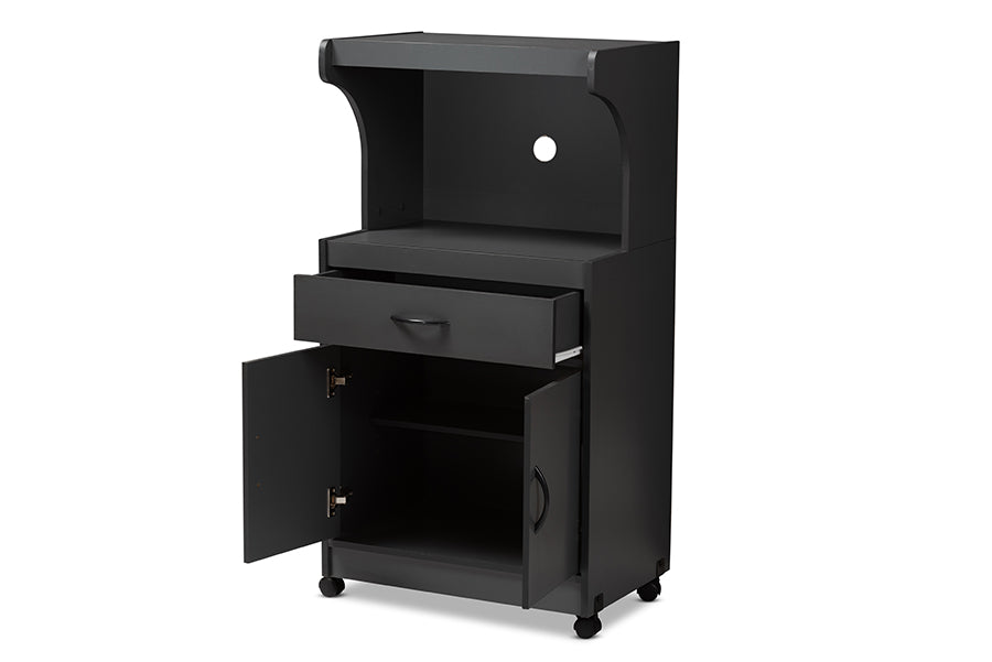 Tannis Modern and Contemporary Dark Grey Finished Kitchen Cabinet