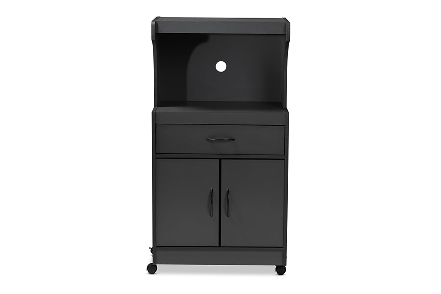 Tannis Modern and Contemporary Dark Grey Finished Kitchen Cabinet