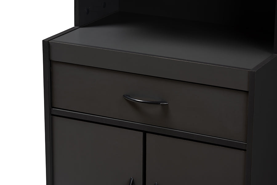 Tannis Modern and Contemporary Dark Grey Finished Kitchen Cabinet