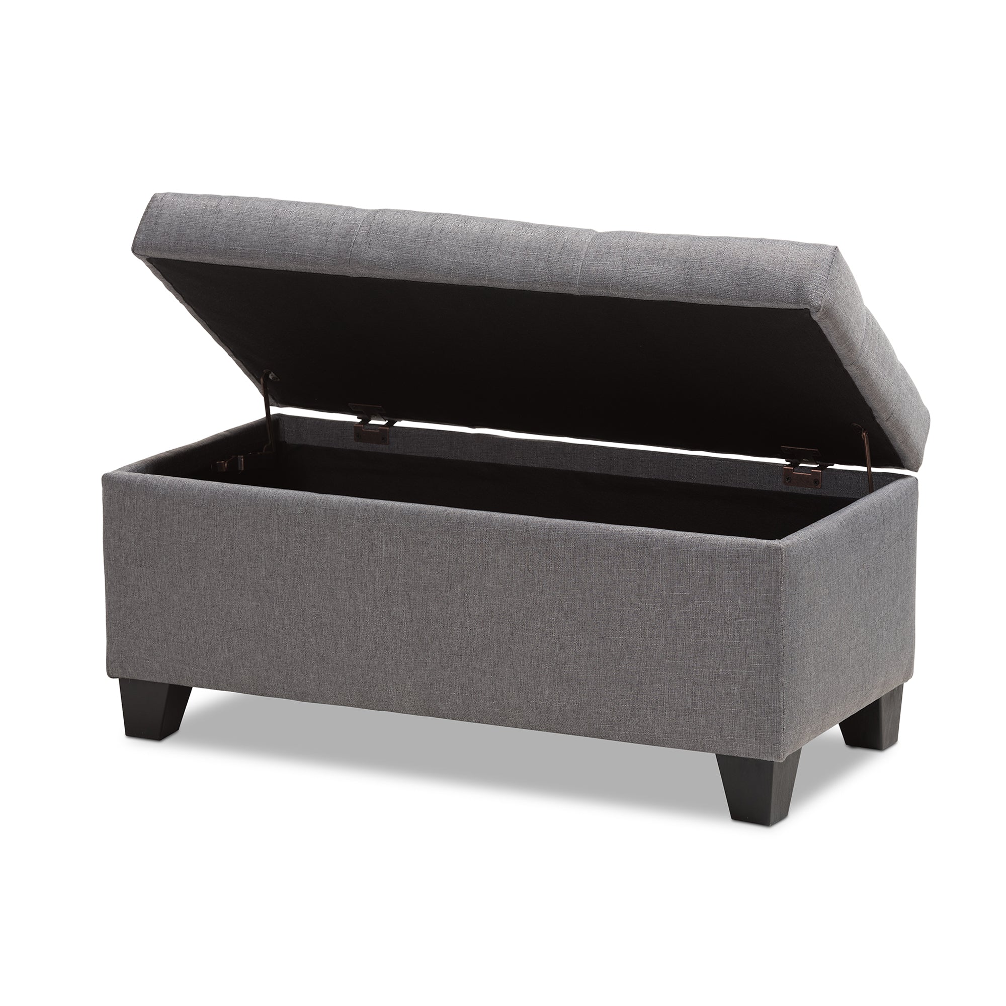 Michaela Modern and Contemporary Grey Fabric Upholstered Storage Ottoman