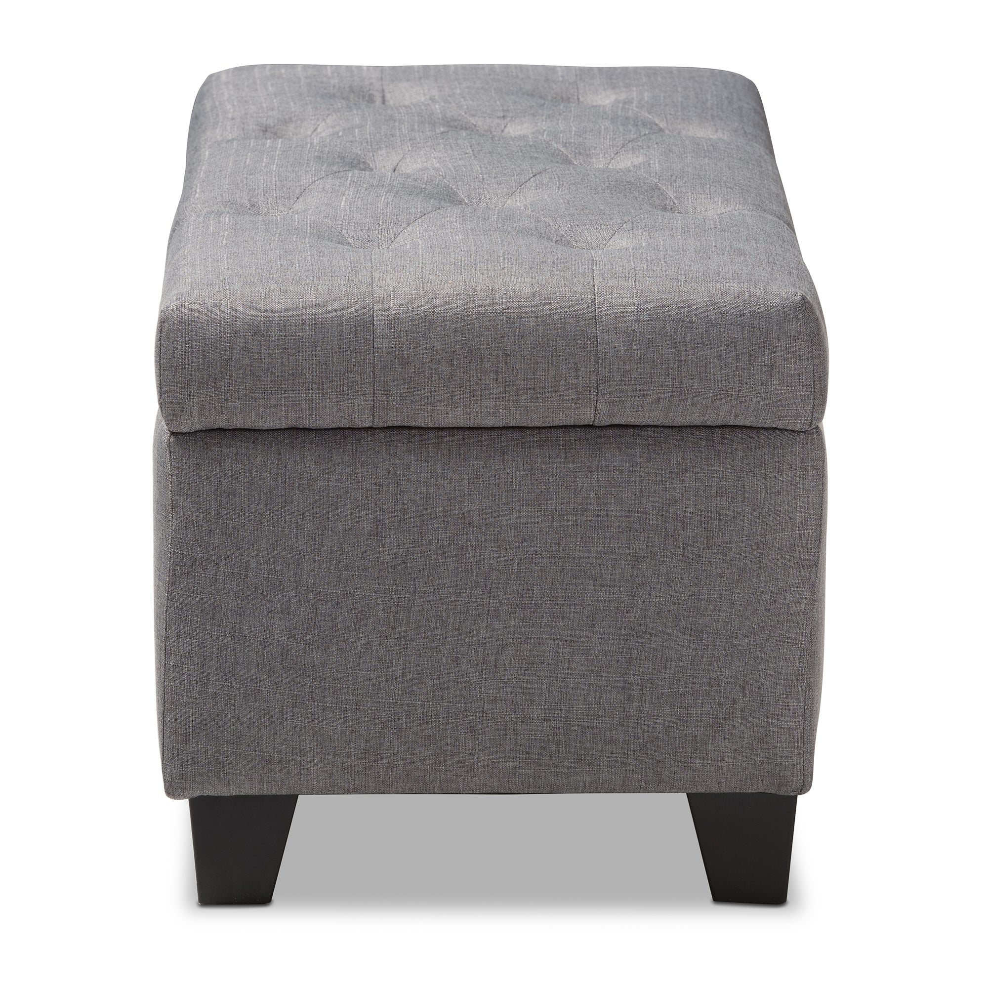 Michaela Modern and Contemporary Grey Fabric Upholstered Storage Ottoman