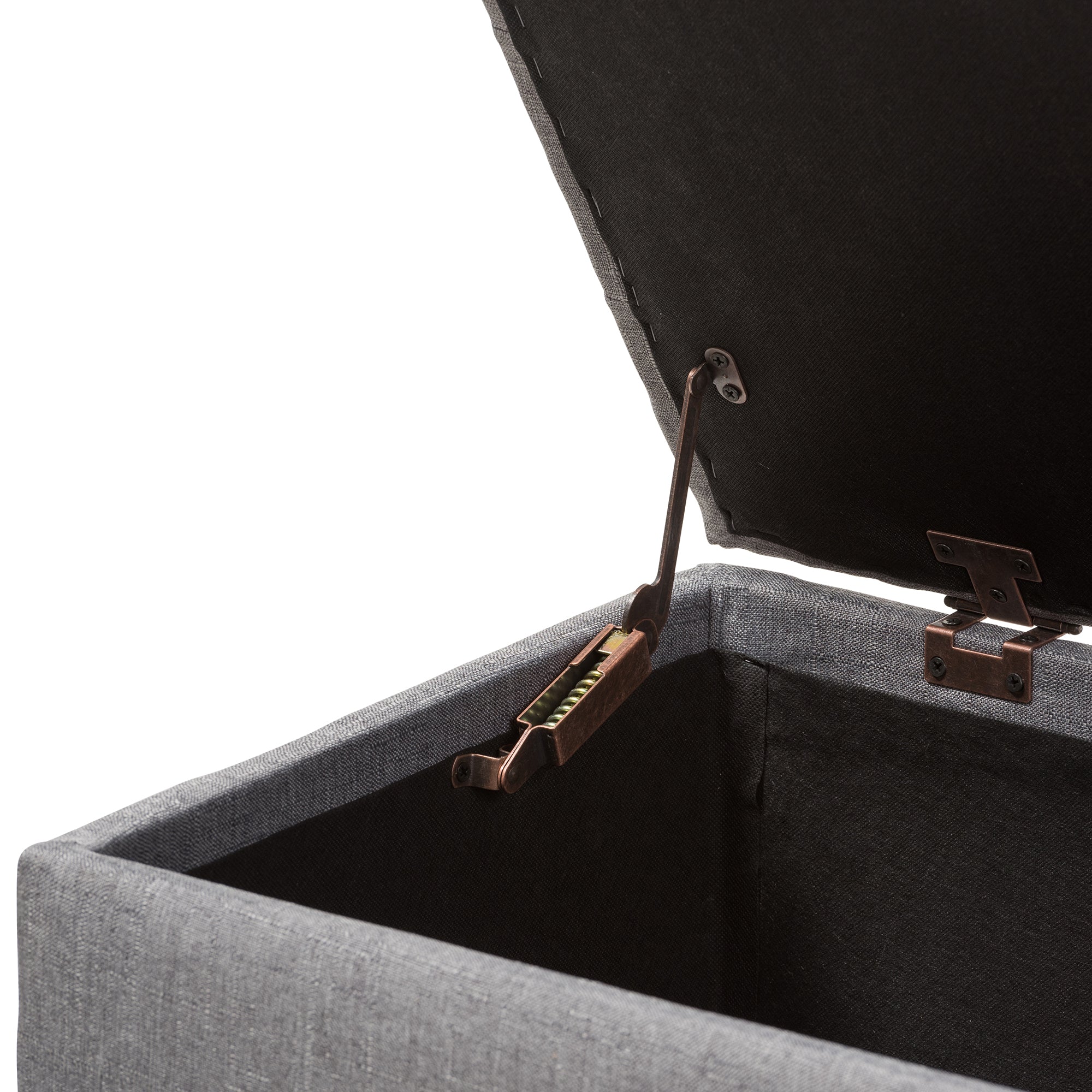 Michaela Modern and Contemporary Grey Fabric Upholstered Storage Ottoman