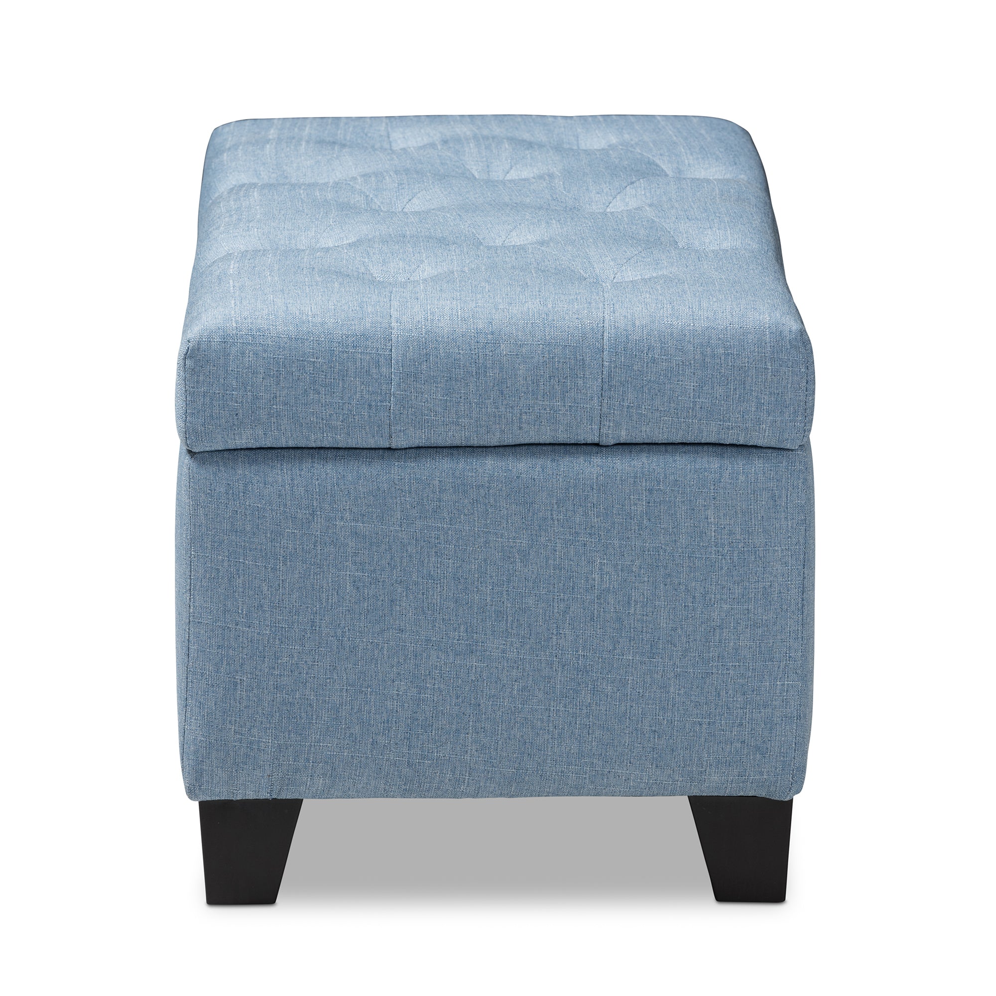 Michaela Modern and Contemporary Light Blue Fabric Upholstered Storage Ottoman