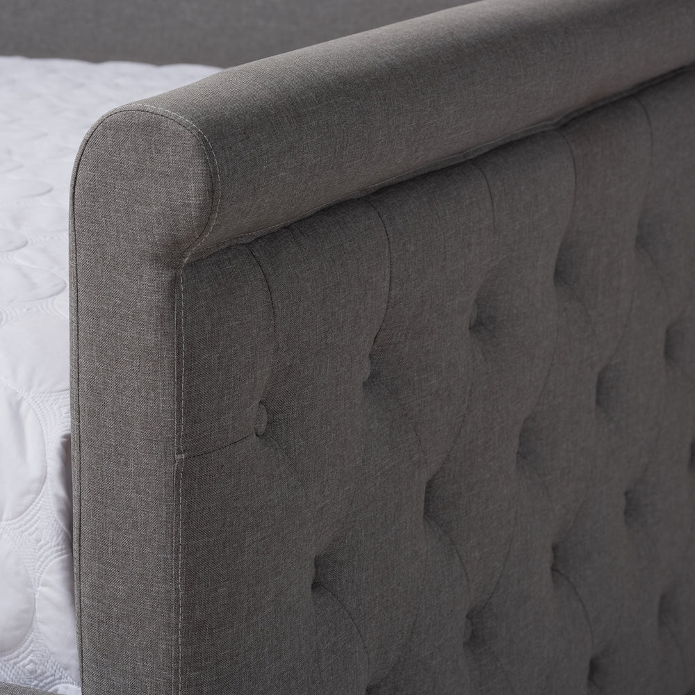 Alena Modern and Contemporary Grey Fabric Upholstered Full Size Daybed with Trundle