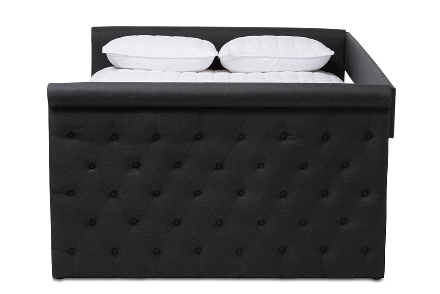 Amaya Dark Grey Fabric Upholstered Queen Size Daybed