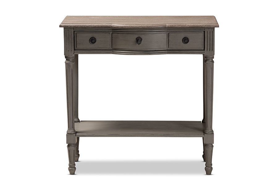 Noelle French Provincial Gray Finished 1-Drawer Wood Console Table