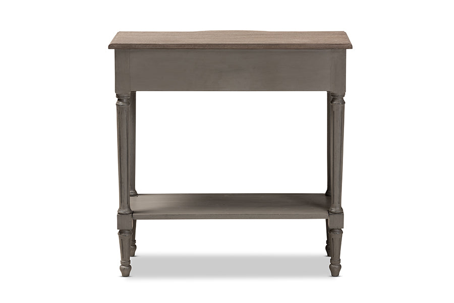 Noelle French Provincial Gray Finished 1-Drawer Wood Console Table