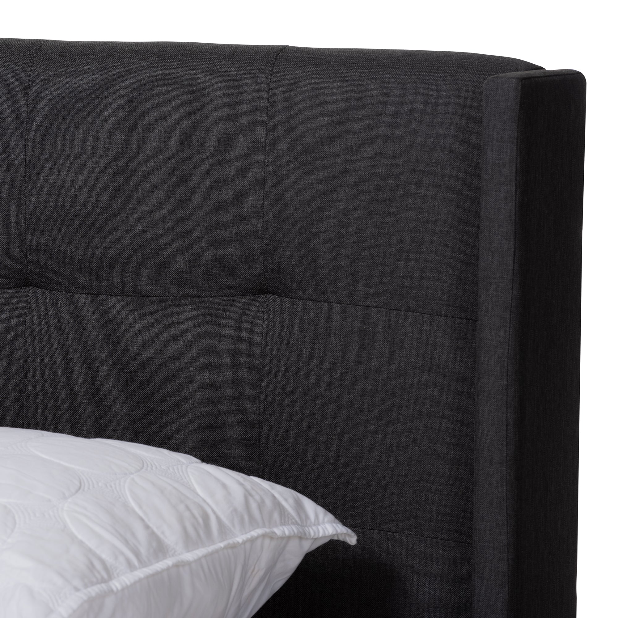 Lisette Modern and Contemporary Charcoal Grey Fabric Upholstered Queen Size Bed