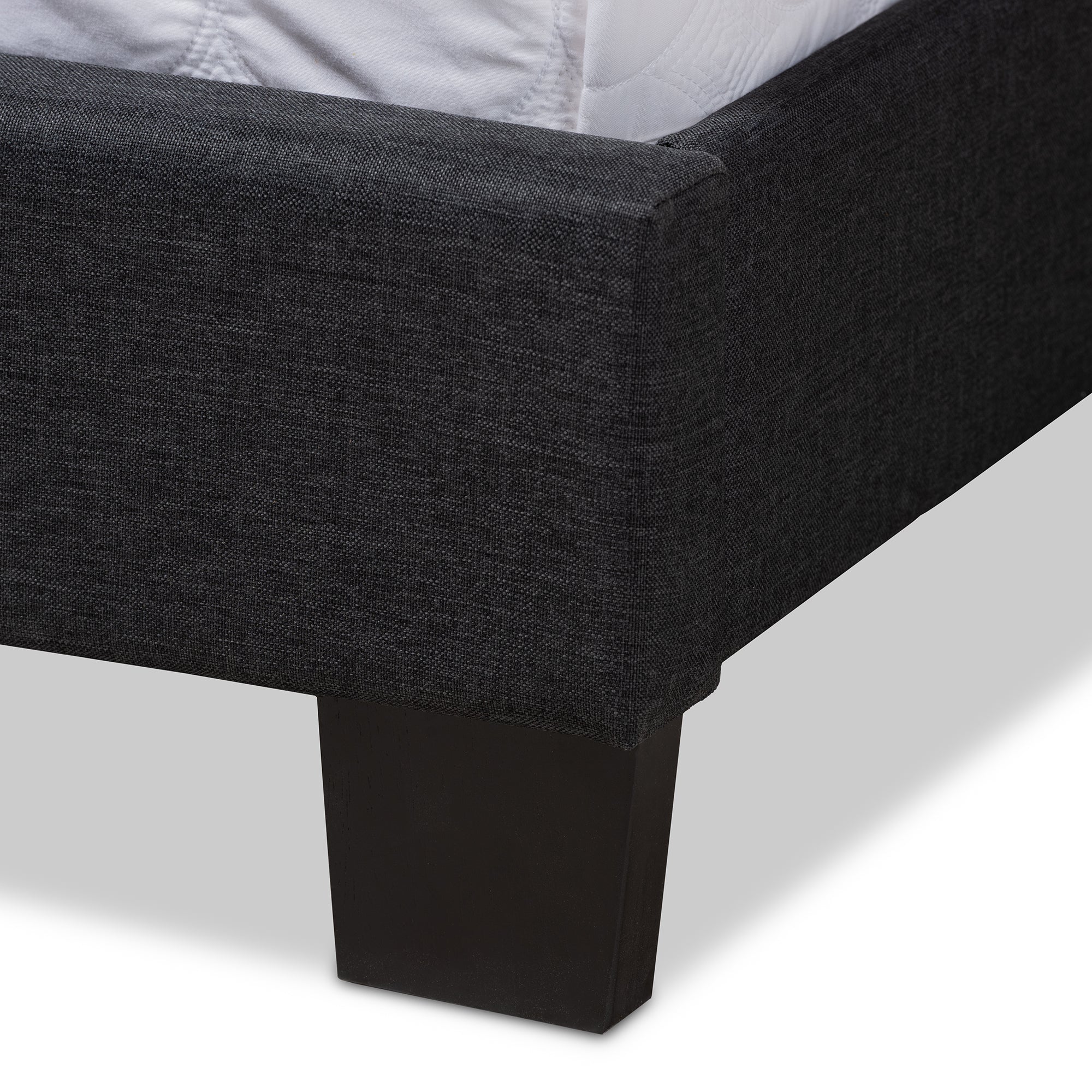 Lisette Modern and Contemporary Charcoal Grey Fabric Upholstered Queen Size Bed