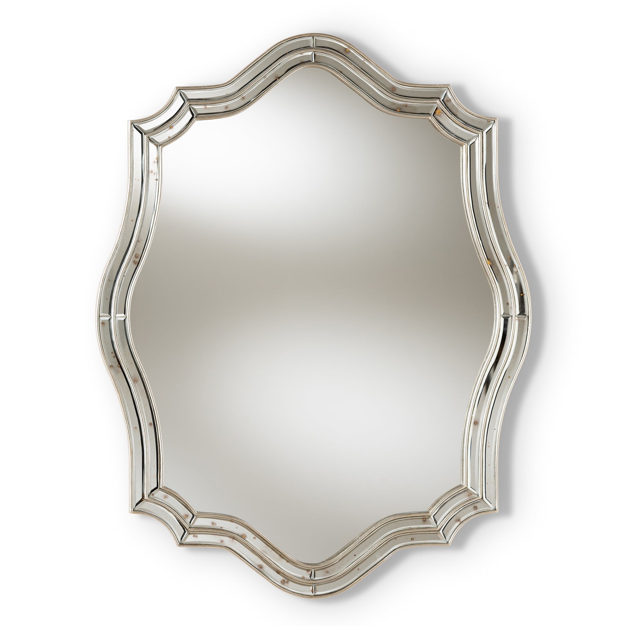 Isidora Art Deco Antique Silver Finished Accent Wall Mirror