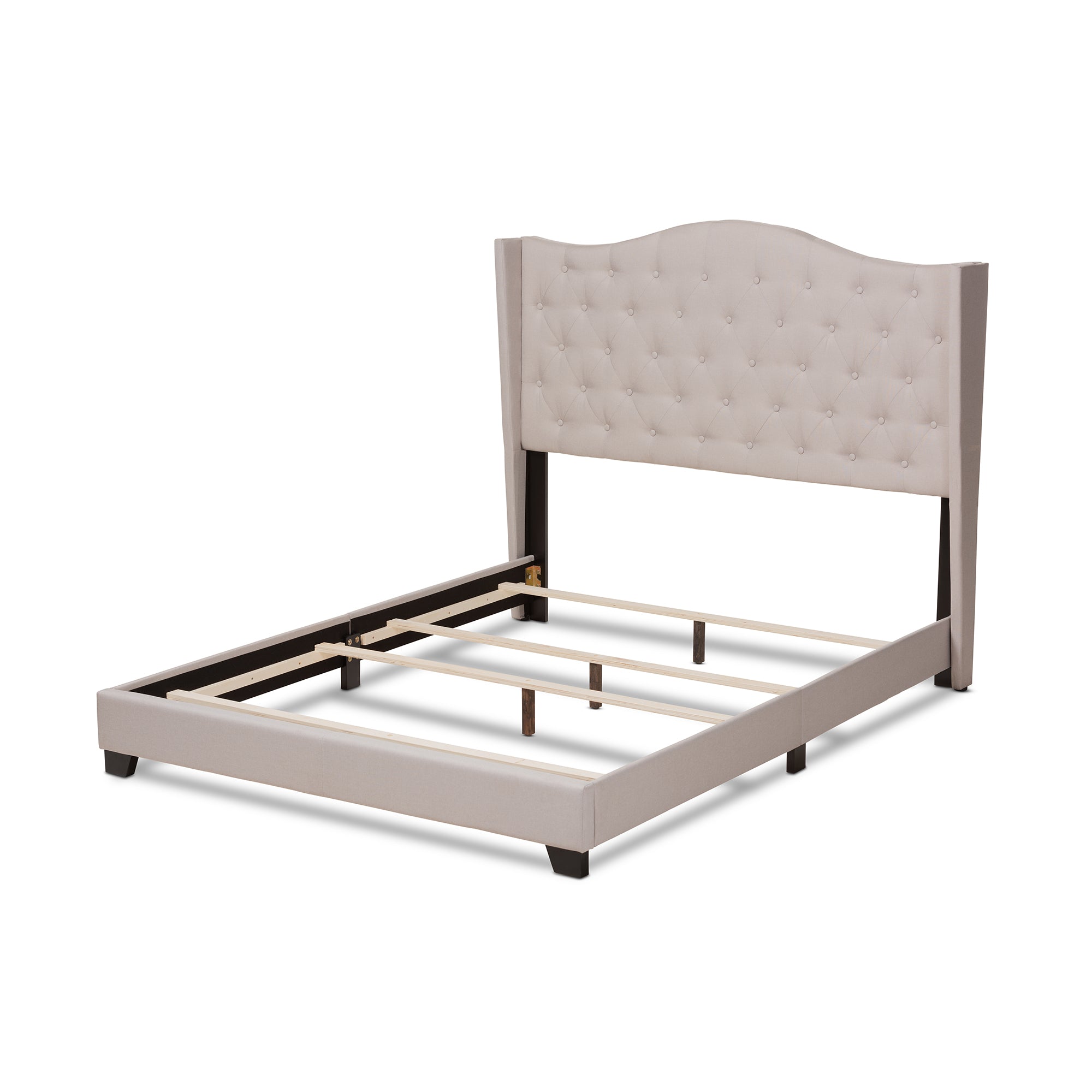 Alesha Modern and Contemporary Beige Fabric Upholstered King Size Bed