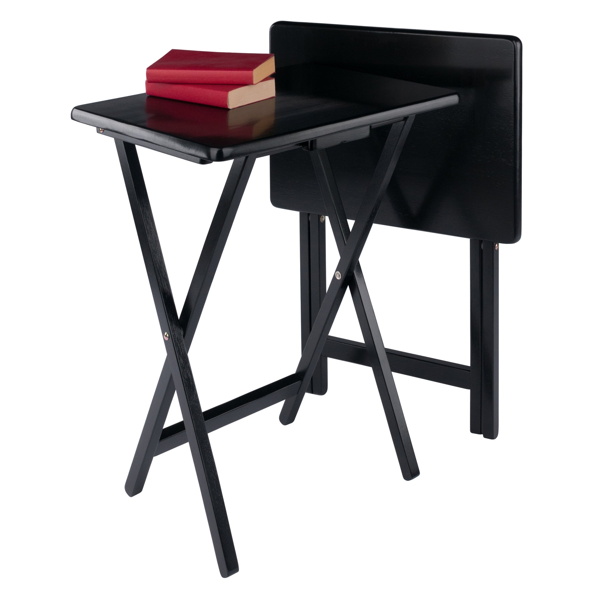 Alex 2-Pc Snack Tables, Black