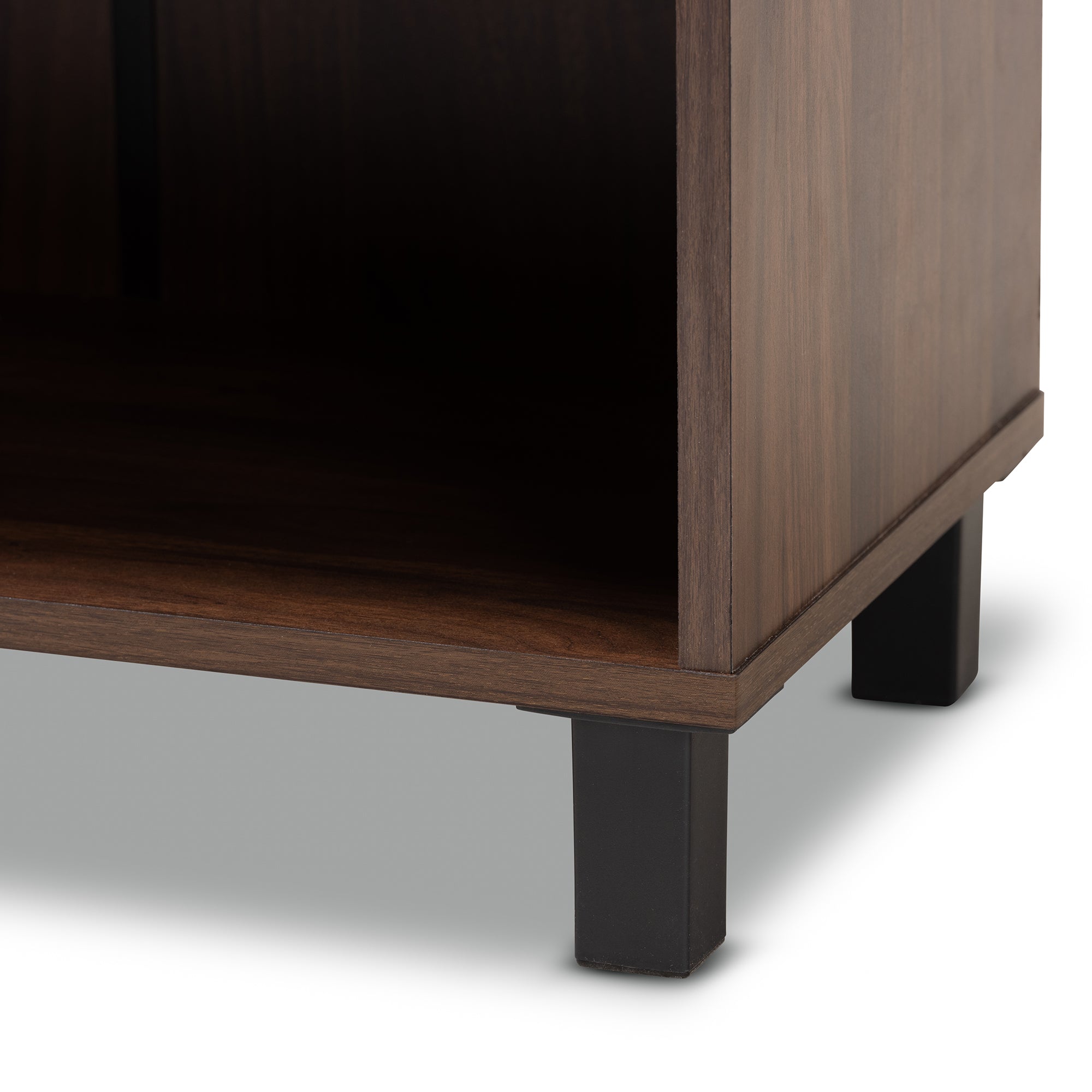 Rossin Modern and Contemporary Walnut Brown Finished 2-Door Wood Entryway Shoe Storage Cabinet