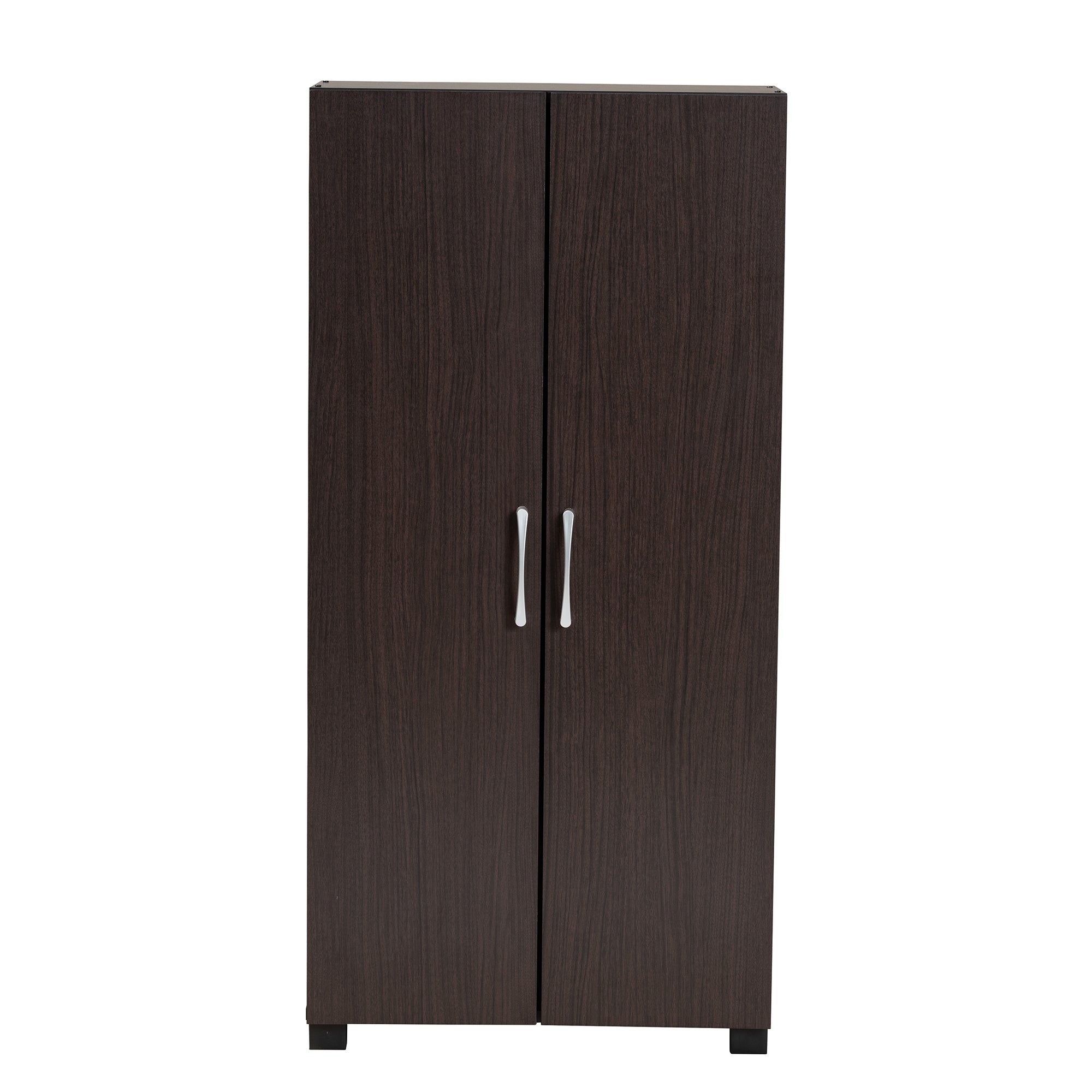 Marine Modern and Contemporary Two-Tone Wenge and Black Finished 2-Door Wood Entryway Shoe Storage Cabinet