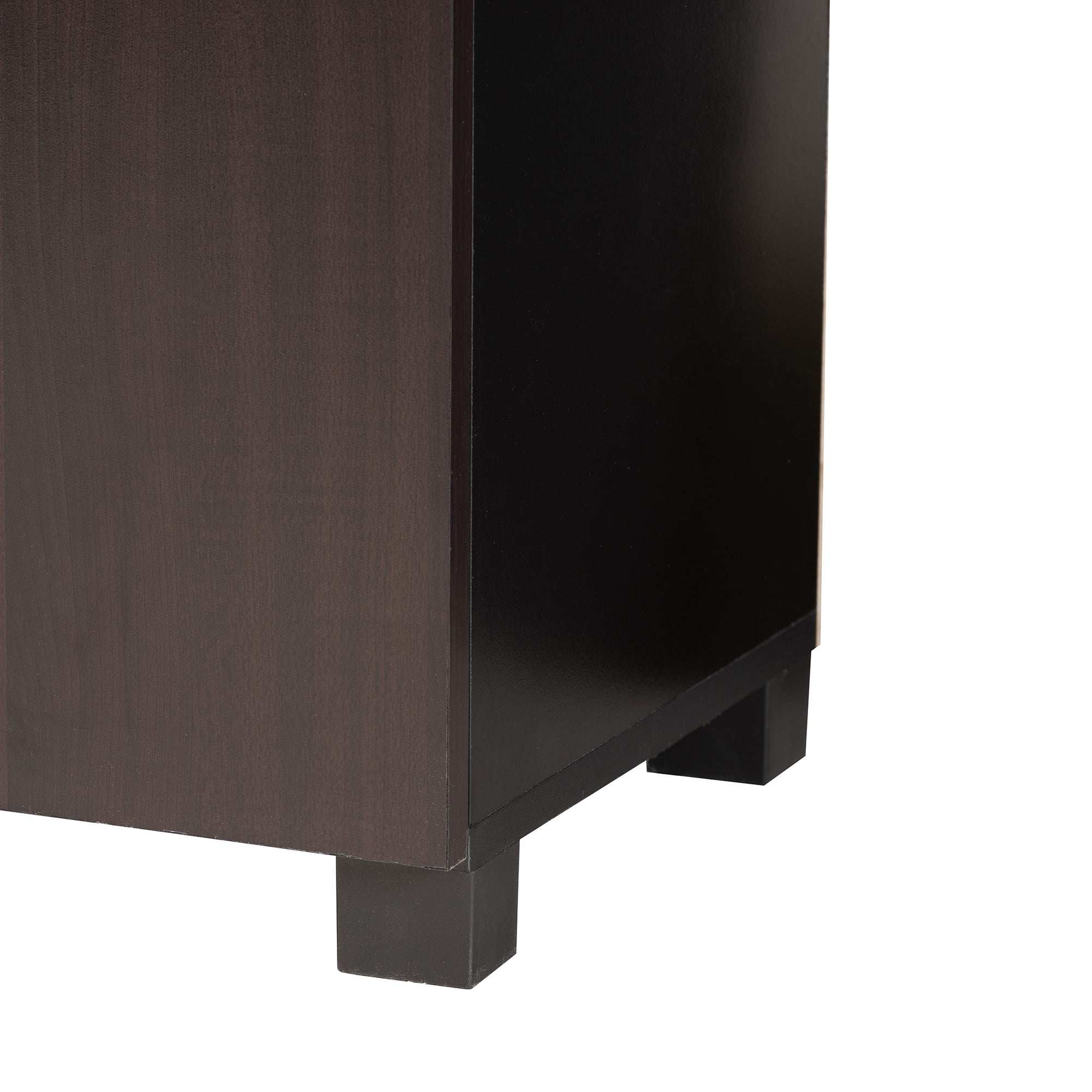 Marine Modern and Contemporary Two-Tone Wenge and Black Finished 2-Door Wood Entryway Shoe Storage Cabinet with Open Shelves
