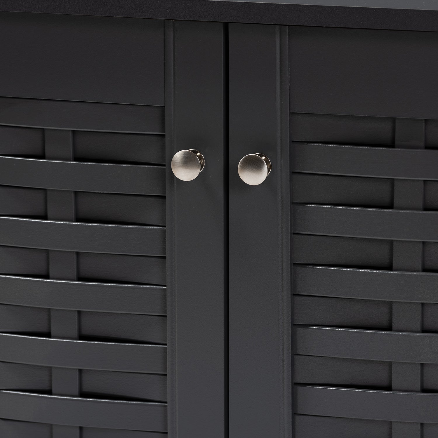 Winda Modern and Contemporary Dark Grey 2-Door Wooden Entryway Shoe Storage Cabinet