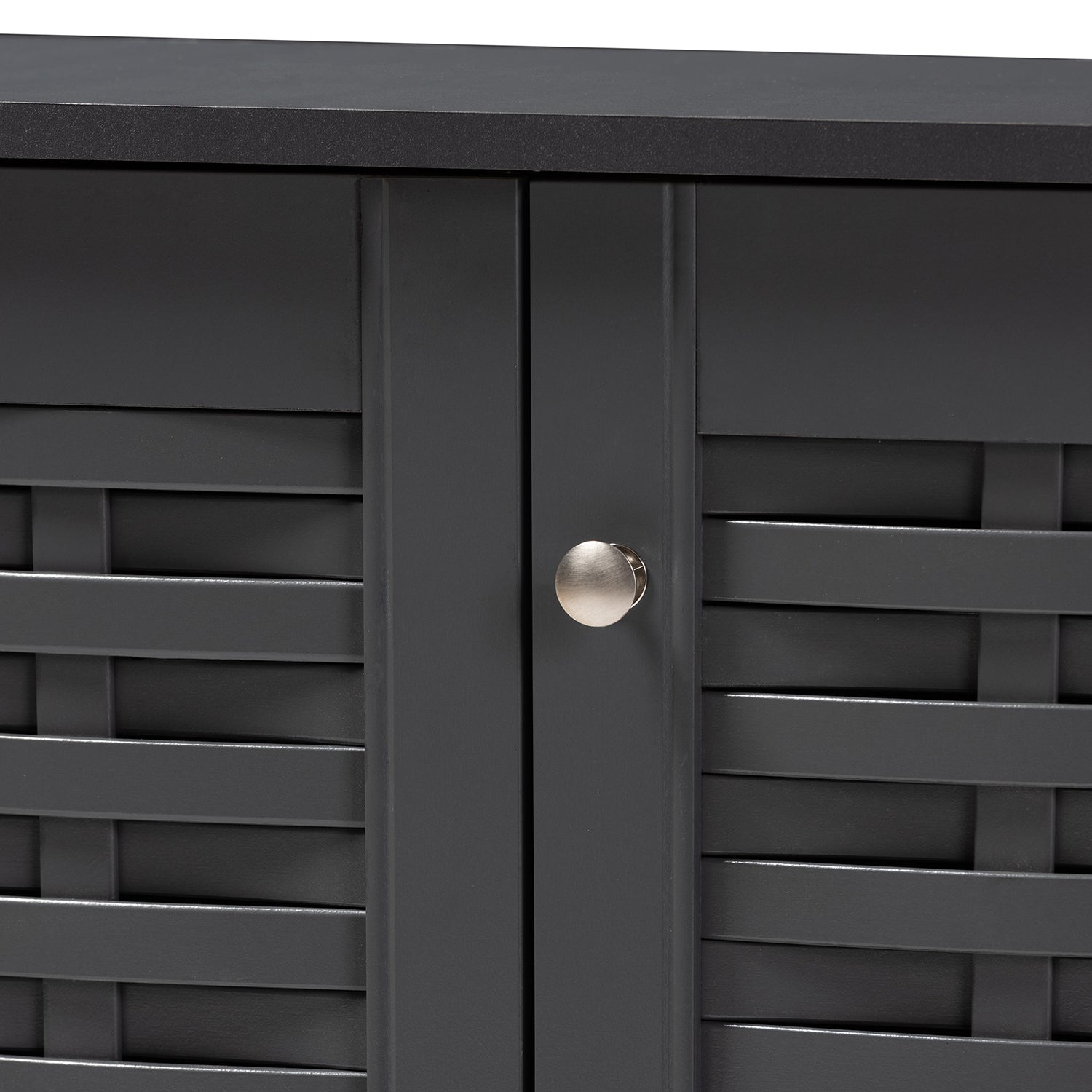 Winda Modern and Contemporary Dark Grey 3-Door Wooden Entryway Shoe Storage Cabinet