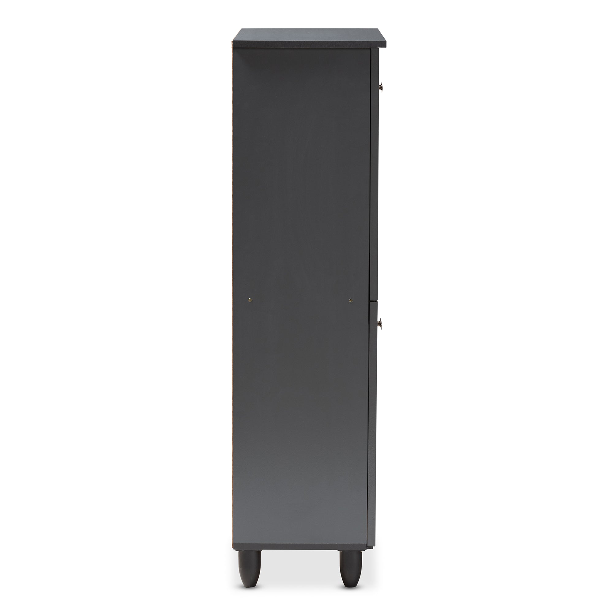 Fernanda Modern and Contemporary Dark Gray 4-Door Wooden Entryway Shoe Storage Cabinet