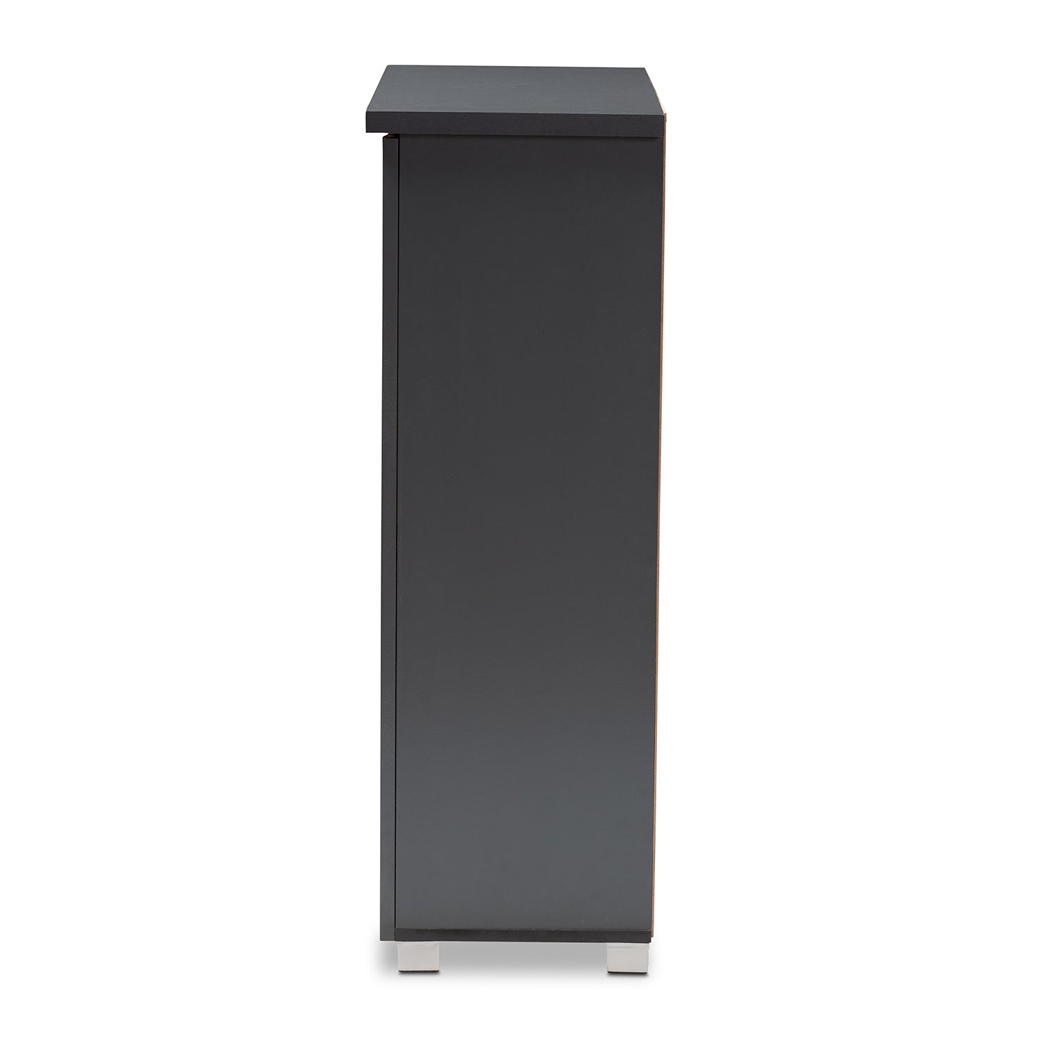 Adalwin Modern and Contemporary Dark Gray 2-Door Wooden Entryway Shoe Storage Cabinet