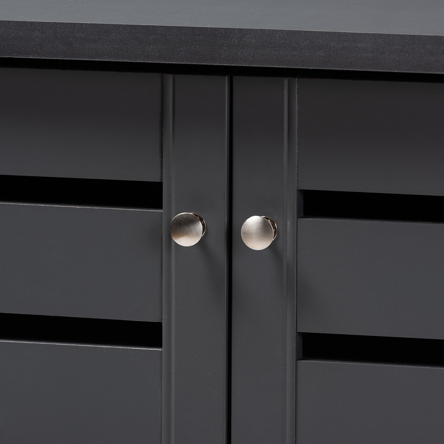 Adalwin Modern and Contemporary Dark Gray 2-Door Wooden Entryway Shoe Storage Cabinet