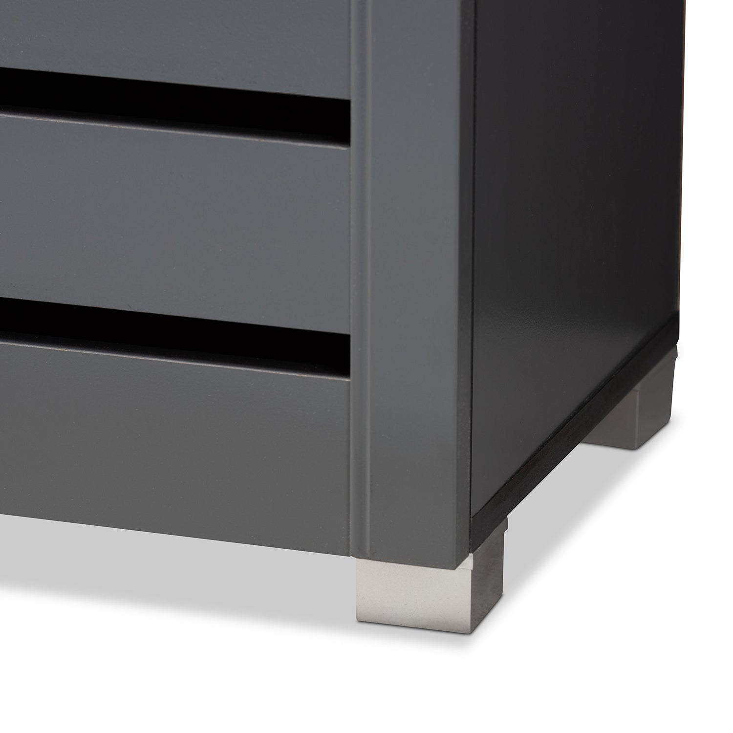 Adalwin Modern and Contemporary Dark Gray 2-Door Wooden Entryway Shoe Storage Cabinet