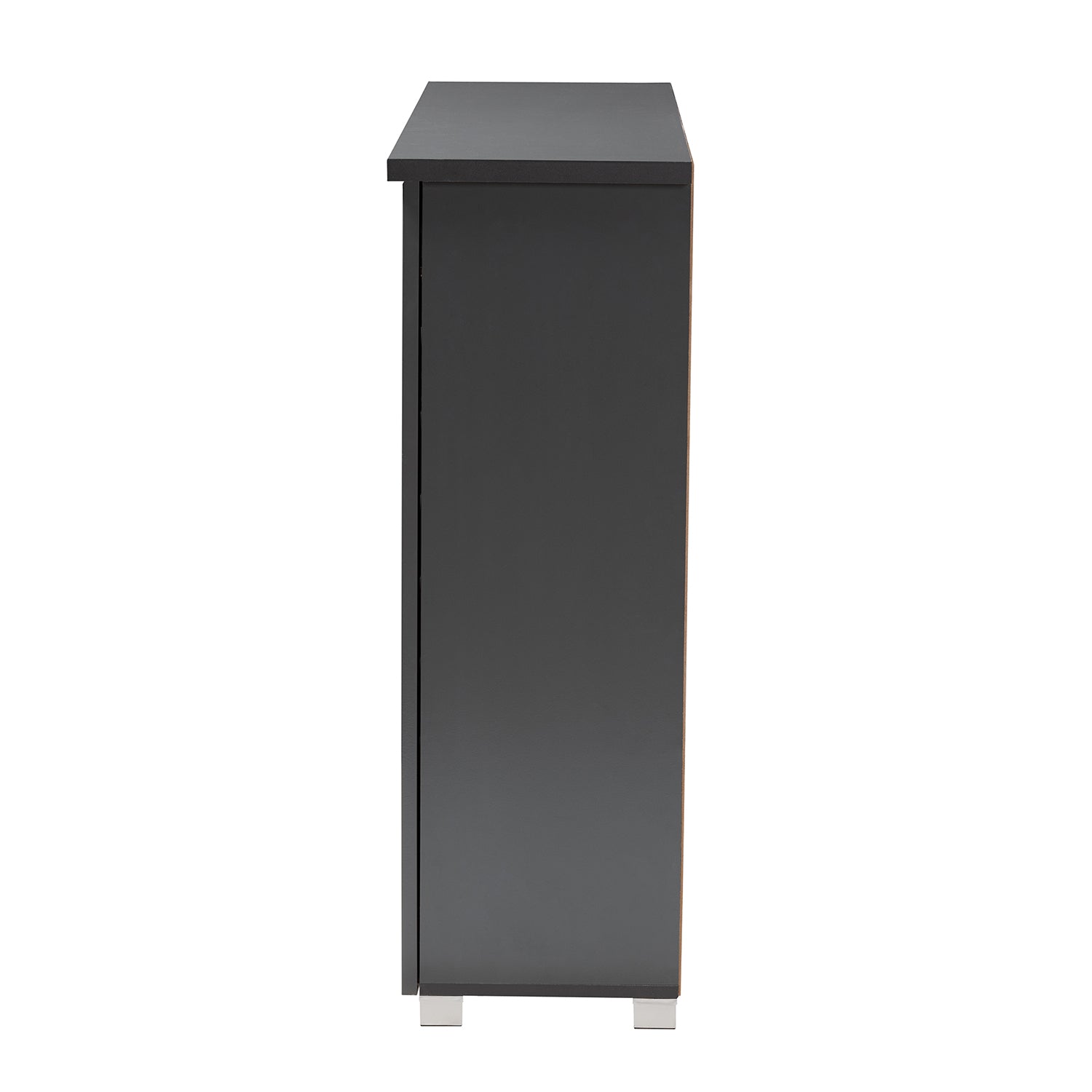 Adalwin Modern and Contemporary Dark Gray 3-Door Wooden Entryway Shoe Storage Cabinet