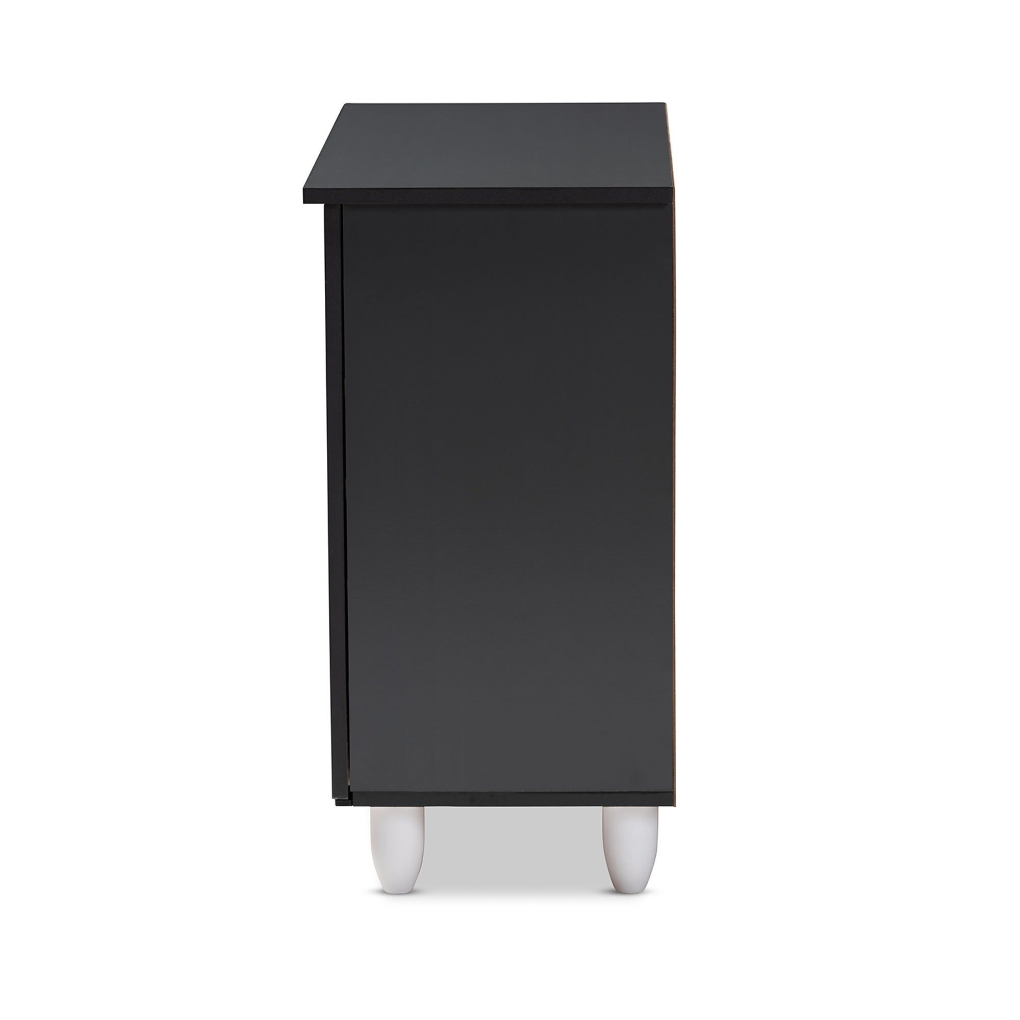 Gisela Modern and Contemporary Two-Tone Oak and Dark Grey 2-Door Shoe Storage Cabinet