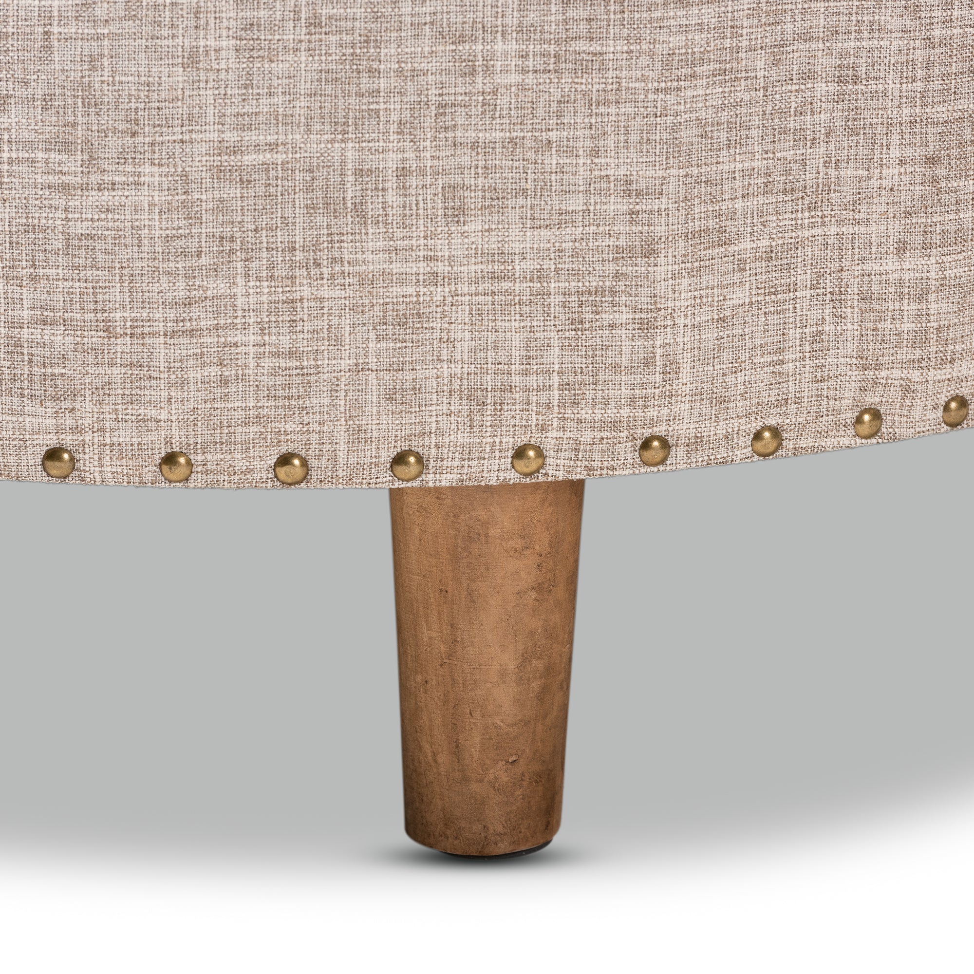 Vinet Modern and Contemporary Fabric Upholstered Natural Wood Cocktail Ottoman
