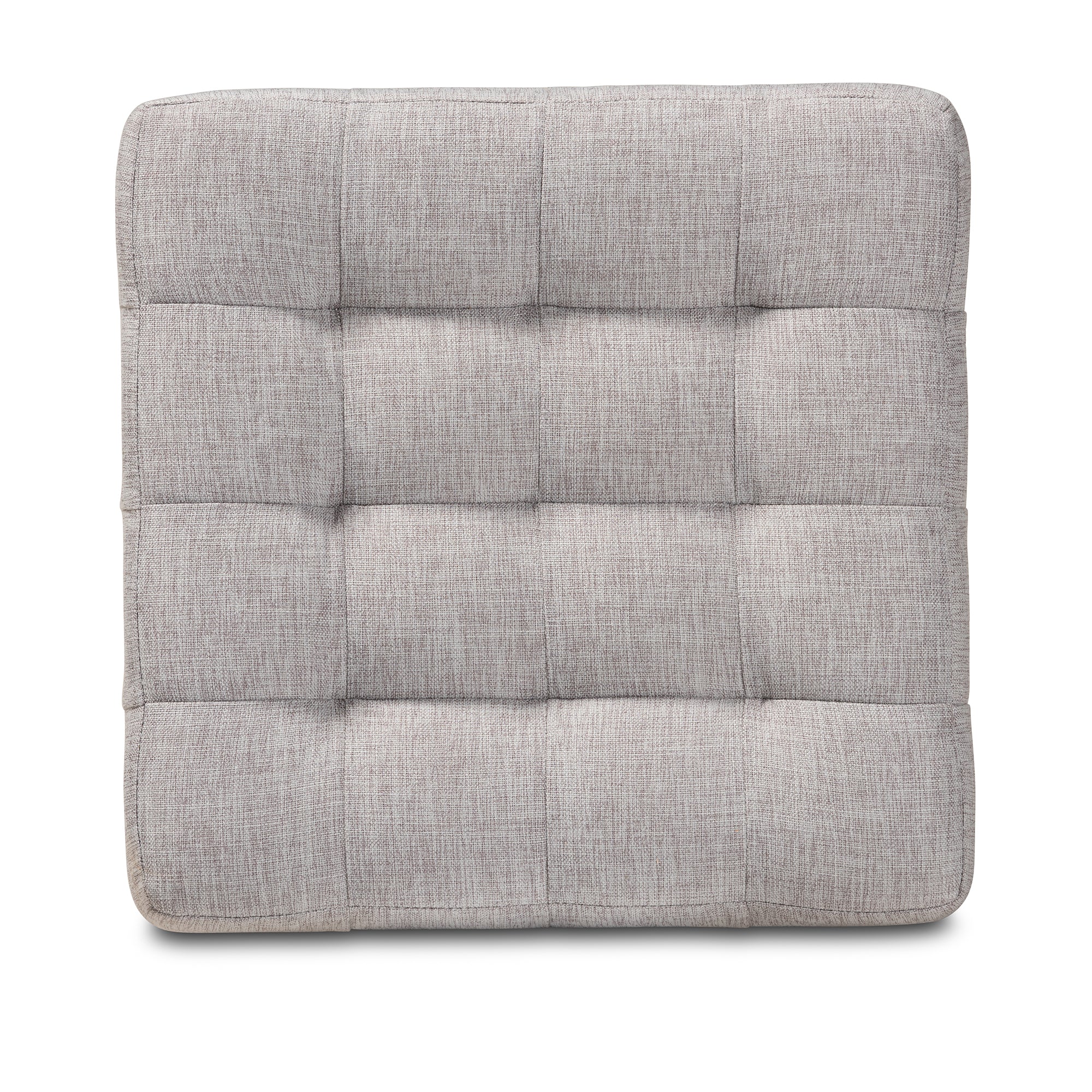 Elladio Modern and Contemporary Greyish Beige Fabric Upholstered Tufted Cube Ottoman Set of 2