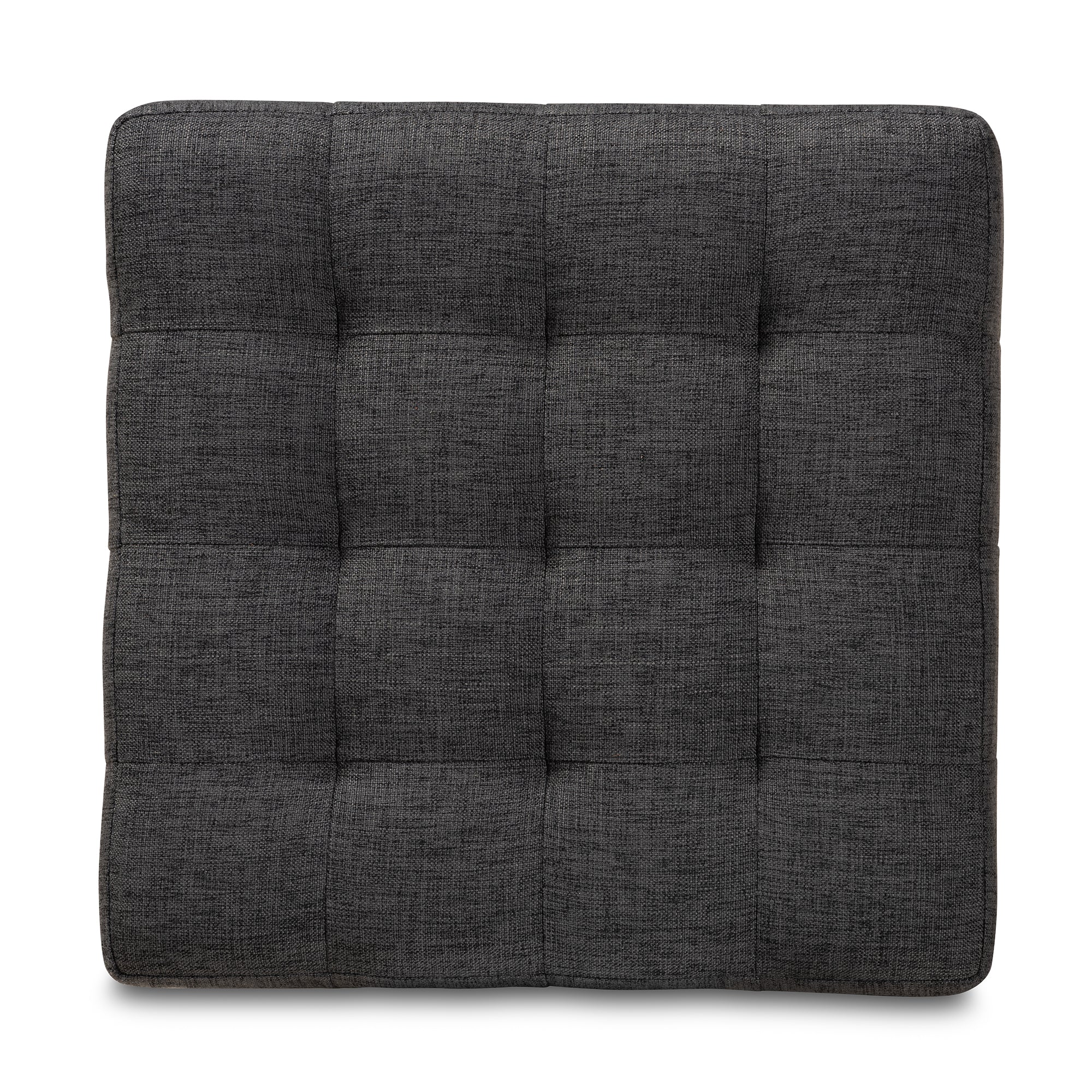 Elladio Modern and Contemporary Dark Grey Fabric Upholstered Tufted Cube Ottoman Set of 2