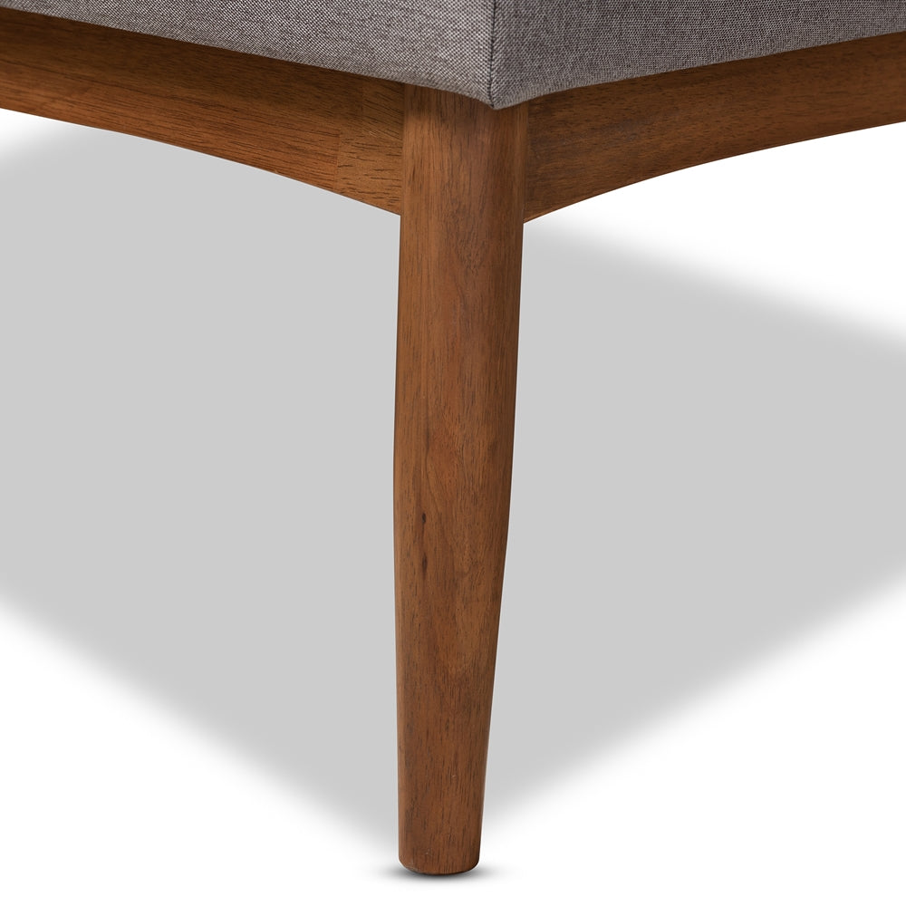 Arvid Mid-Century Modern Grey Fabric Upholstered 3-Piece Wood Dining Nook Set