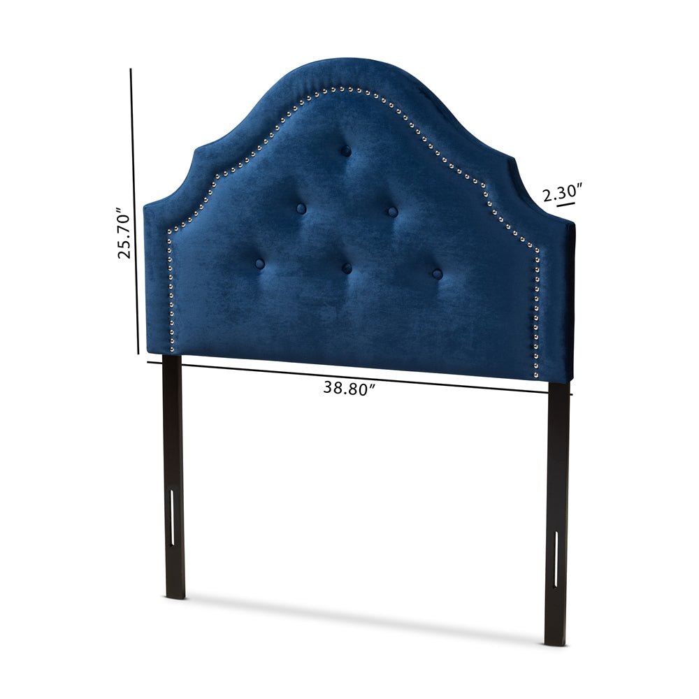 Cora Modern and Contemporary Royal Blue Velvet Fabric Upholstered Twin Size Headboard